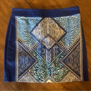 H&M Blue Patterned Skirt